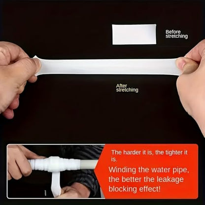 Self-Fusing Tape – Instant Leak Repair Tape for Kitchen, Pipes & Plumbing; Waterproof, Heat-Resistant, Stretchable Silicone Tape for PVC, Glass, Metal & Stone Surfaces