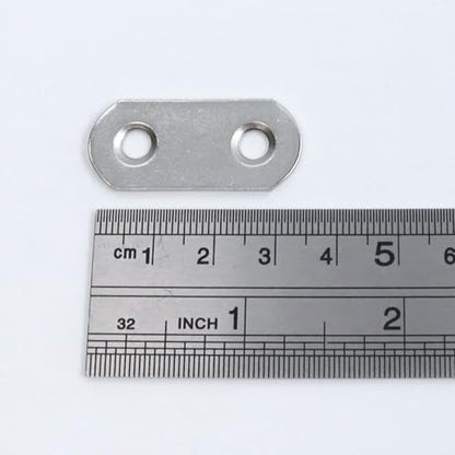 1.42 Inch Straight Flat Bracket Connectors 30 Pcs with Screws, Stainless Steel Metal Brace Brackets Plate, Heavy Duty Fixed Straps Support for Wood Cabinet, Repair Chair Beds Legs