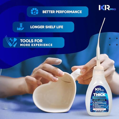 CA Glue Thick Viscosity Kit (3x1.75 oz.) Cyanoacrylate Glue, Heavy-Duty Super Glue for Gap-Filling, Wood, Metal, Plastic, Furniture Repair, High-Strength Adhesive for Vertical and Overhead Surfaces - size: 3 Pack, style: Thick CA Glue
