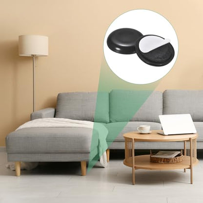 M METERXITY 24-Pack Furniture Sliders, 1" Diameter EVA Foam Felt Pad Self-Adhesive Mover Glides for Carpet/Chair/Tables, Furniture Round Pads Floor Protectors [Black] - size: 1"