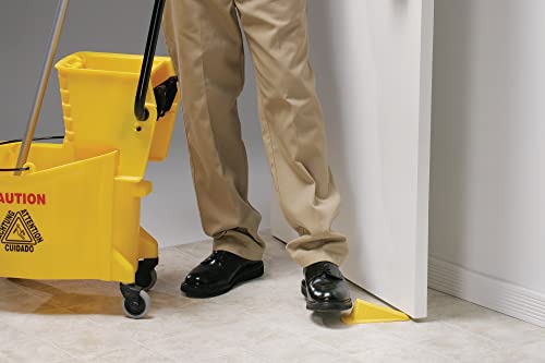 Shepherd Jumbo Rubber Door Wedge Stopper 3.5", Heavy Duty Non-Slip Door Stop for Home, Office & Industrial Use, Yellow - color: Yellow