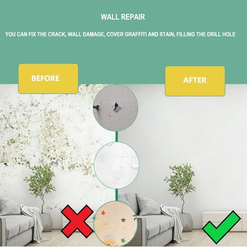 Wall Mending Agent 2 Pack, Drywall Repair Paste, White Wall Filler for Nail Holes Scratches Stains Cracks, Quick Drying No Shrinkage Wall Repair Cream for Home Rental Wall Touch Ups
