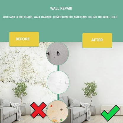 Wall Mending Agent 2 Pack, Drywall Repair Paste, White Wall Filler for Nail Holes Scratches Stains Cracks, Quick Drying No Shrinkage Wall Repair Cream for Home Rental Wall Touch Ups
