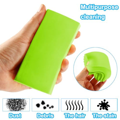 4-Pack Damp Cleaning Sponge Brush Set - Suitable for Kitchen and Car Window Cleaning,Mirrors, Window Track Grooves - Multi-Functional Cleaning Products That are Efficient Cleaning Tools(Green) - color: Green