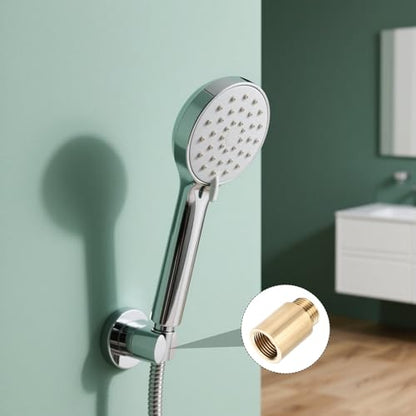 Shower Head Extension Arm, Brass G1/2 Male to Female Thread 40mm/1.57" Length Extender Pipe Fitting Nipple for Showers, Faucets, and Plumbing with PTFE Thread Seal Tape 3 Pack - size: 40mm/1.57"
