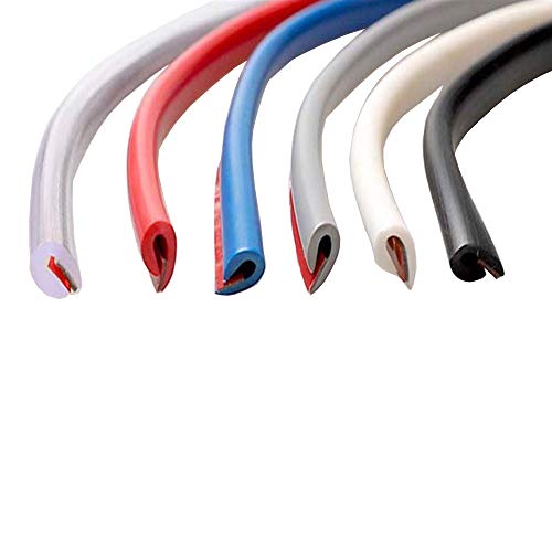 ESUPPORT 16ft 5M U Shape Car Door Moulding Rubber Scratch Protector Strip Edge Guard Trim Seal Transparent - color: Transparent