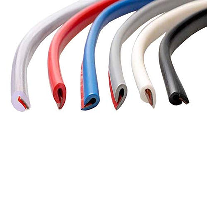 ESUPPORT 16ft 5M U Shape Car Door Moulding Rubber Scratch Protector Strip Edge Guard Trim Seal Red - color: Red