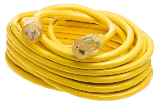 Southwire Yellow Jacket Extra Heavy Duty Extension Cord - Power Cable for Outdoor Tools & Equipment - 10 Gauge SJTW with Lighted End & Molded Plug - 50 Foot