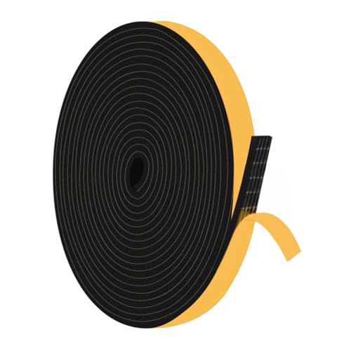 Foam Door Insulation Strip,1/2 in x 1/8 in x 16.5Ft Black, Thin Foam Tape Weather Stripping,Dust Noise Reduction,Weatherproof,Energy Saving,Use for Narrow Gaps,Doors,Windows - color: Black, size: 1/2 in x 1/8 in x 16.5 Ft