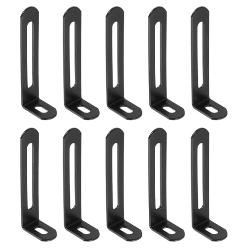 uxcell 20Pcs L-Shaped Brackets Corner Brace, 2.87"x0.94"x0.59" Corner Bracket Shelf Bracket Right Angle Brackets for Wood Shelves Furniture (73x24x15mm, Black) - color: Black, size: 2.87"x0.94"x0.59"