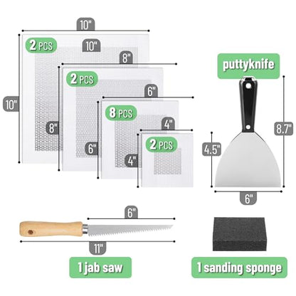 Bates- Drywall Repair Kit, 17 pcs, Dry Wall Patch Kits, Wall Repair Patch Kit, Wall Patch Repair Kit, Drywall Hole Patch, Drywall Patch Kit for Holes Drywall, Wall Hole Repair Kit, Drywall Patch Hole - size: 17 pcs