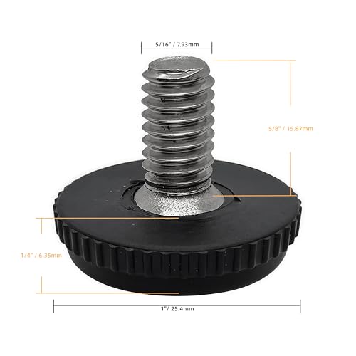 12 Pcs 5/16"-18 Stainless Steel Screw Furniture Leveling Feet, Adjustable Table Chair Levelers Feet Glides Screw in Threaded Furniture Levelers for Table, Chair, Cabinet