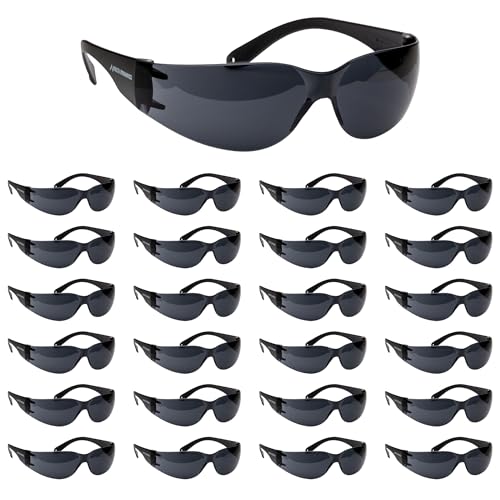 Malta Dynamics Safety Glasses – ANSI Z87+ Rated UV Eye Protection Glasses for Construction, Manufacturing, Scratch-Resistant - color: Tinted, size: 12 Pack