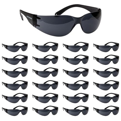 Malta Dynamics Safety Glasses – ANSI Z87+ Rated UV Eye Protection Glasses for Construction, Manufacturing, Scratch-Resistant - color: Tinted, size: 24 Pack