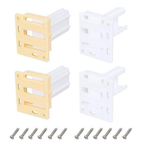 H306 Drawer Slide Socket Set,Cabinet Hardware RV Drawer Parts for 3/4” Drawer Slide Socket, 2Set - color: White