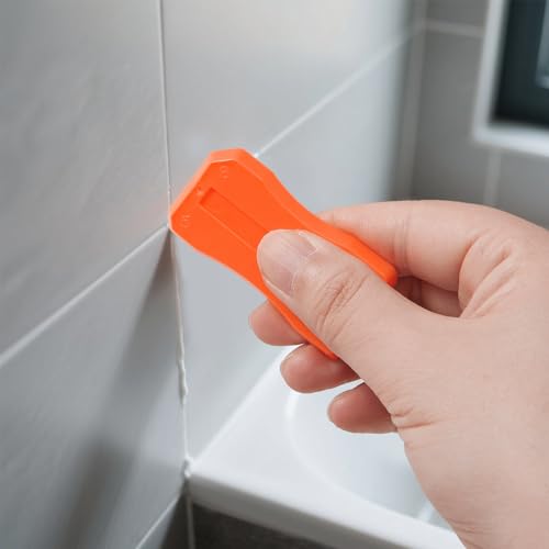 ZZRANYE Orange Caulking Tool Kit 3PCS, Silicone Finishing Tool Set with Multi-Edges for Sealing Grout, Caulk Smoothing & DIY Crafts, Reusable Caulk Remover Tools Sealant Finishing Grout Scraper - color: Orange