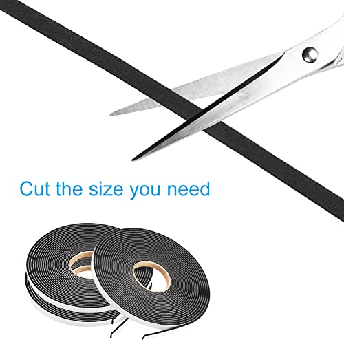 Seal Foam Tape,1/4 Inch W x 1/16 Inch T Weather Stripping for Door and Window,High Density Single Sided Closed Cell Door Insulation Weather Strip,3 Rolls Total 64FT Long