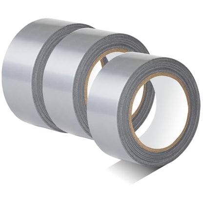 3-Pack Duct Tape Heavy Duty Waterproof Silver, 66 Yards x 1.88 Inch Total Strong Adhesive Duct Tape No Residue Bulk for Home Use, DIY, Projects, Outdoor Repairs Tear by Hand - color: Silver