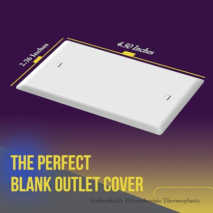 ENERLITES Blank Cover Wall Plate, Gloss Finish, Standard Size 1-Gang 4.50" x 2.76", Polycarbonate Thermoplastic, 8801-W, White - color: White, size: With Screws
