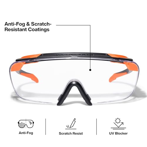 KLEIN TOOLS 03006 Over-The-Glasses Safety Glasses, Clear Lens, ANSI Z87.1+ and CSA Z94.3 Certified, Anti-Fog and Scratch Resistant, UV Protection, Fits Over Prescription Eyewear - size: Over-the-Glasses, Clear