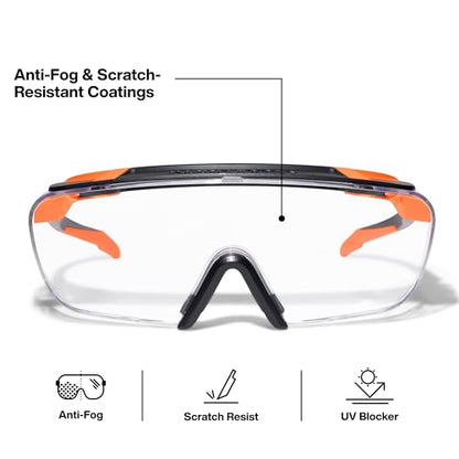 KLEIN TOOLS 03006 Over-The-Glasses Safety Glasses, Clear Lens, ANSI Z87.1+ and CSA Z94.3 Certified, Anti-Fog and Scratch Resistant, UV Protection, Fits Over Prescription Eyewear - size: Over-the-Glasses, Clear