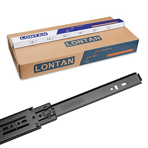 LONTAN 2 Pair 18 inch Soft Close Drawer Slides Heavy Duty Cabinet Rails Kitchen Replacement 3 Section Full Extension Ball Bearing Drawer Rails Cabinet Runners 100lb Capacity - color: Black, size: 18 Inch