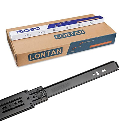 LONTAN 12 Inch Soft Close Drawer Slides Side Mount Dresser Drawer Glides 2 Pair Black 9.76" Extension Ball Bearing Heavy Duty Rails for Cabinets Drawer Hardware 100LB Capacity - color: Black, size: 12 Inch