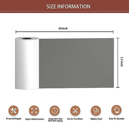 Leather Repair Patch Tape Kit, Self Adhesive Leather Repair for Furniture, Couch, Sofa, Car Seats,Office Chair,Vinyl Repair Kit.3.1inx60in - color: Gray, size: 3.1 in x 60 in