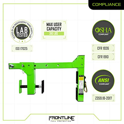 Frontline Fall Protection ROP16 Parapet Adjustable Non-Penetrating Anchor | Lightweight and Portable | Fast and Easy Set-up |High Strength ASTM Rated Steel | OSHA and ANSI Complaint