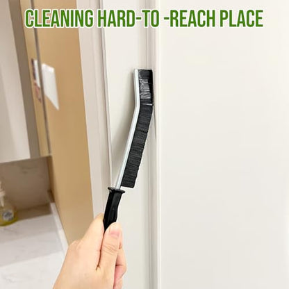 Crevice Cleaning Brush,Multifunctional Cleaning Brush Tool,Bathroom Gap Brush,Grout Brush,Hard Bristle Cleaning Brushes for Household Use Tiles Kitchen Sink Cleaning Supplies with Extra Gift Hooks - color: Black02