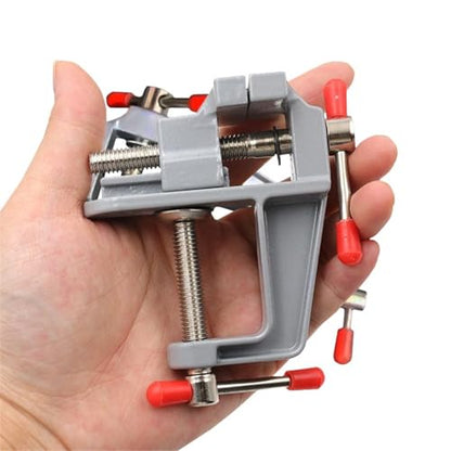 Multi-functional Aluminum Alloy Bench Vise, DIY Jewelry Electronics Workbench Mini Clamp, Manual Hand Tool, Metal Construction