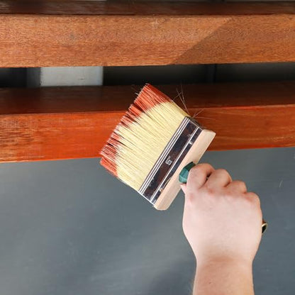 Bates Deck Stain Brush Set - 3pcs, 4', 5', 6' Brushes - Large Wall & Wood Stain Brushes