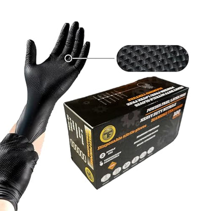 Industrial Black, 8 Mil Thick - Diamond Texture Disposable Heavy-Duty, Tear-Resistant