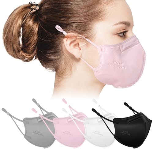 KN95 Adjustable Masks 40 Pack, Individually Wrapped Disposable Respirator Masks with Adjustable Ear Loops, Multicolored - color: Multicolored for Adults