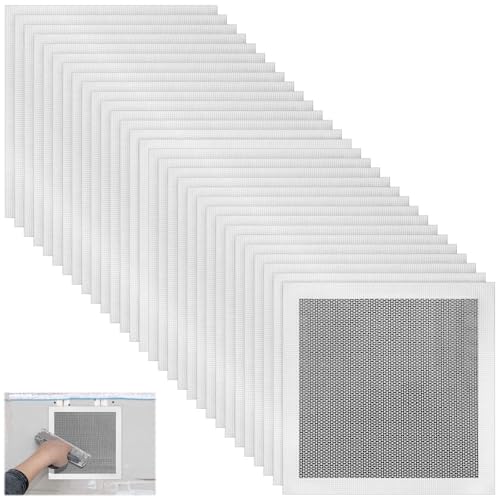 Blulu 30 Pcs 8 Inch Drywall Repair Kit Self Adhesive Mesh Drywall Patches for Holes, Repair Kit for for Aluminum Metal Ceiling Holes Wall Ceiling Tools - size: 8 Inch