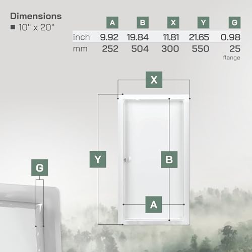 Vent Systems Access Panel for Drywall 10 x 20 Inch - Wall Hole Cover Plate - Metal Access Door with Handle - Plumbing Access Panel for Drywall - Service Shaft Crawl Space Door - Wall Access Panel - size: 10" X 20"