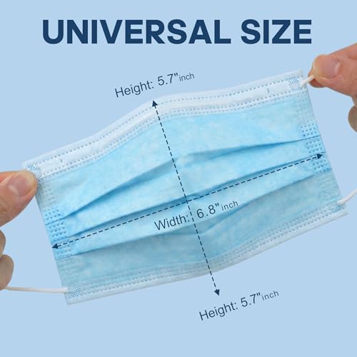 Masks Disposable 100 Pack, Blue Face Mask Disposable, 3 Ply Disposable Face Masks for Adults - color: Blue