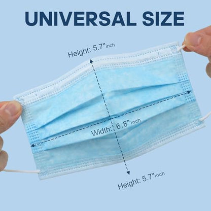 Masks Disposable 100 Pack, Blue Face Mask Disposable, 3 Ply Disposable Face Masks for Adults - color: Blue