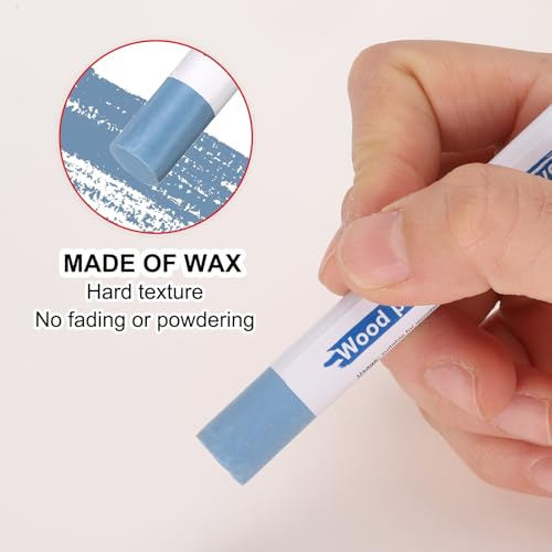 HARFINGTON Wood Filler Sticks 6 Colors Wooden Wax Touch Up Furniture Repair Crayons for Light Blue, Turquoise, Light Avocado, Dark Blue, Earth Yellow, Light Blue - color: Soft Blue Series