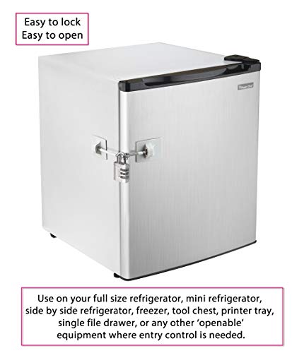 Refrigerator Lock (White with Silver Combination Padlock) - color: 1-Pack, White with Silver Combination Padlock
