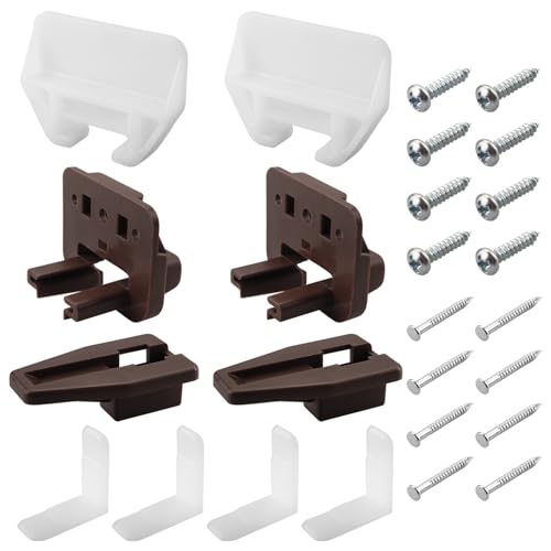 R 7321 Drawer Track Guide and Glides (2 Pack) & R 7221 21/32 inch x 1-1/8 inch, White Drawer Guide Kit (2-Pack)，Replacement Furniture Parts for Dressers, Hutches and Nightstand Drawer Systems