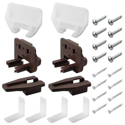 R 7321 Drawer Track Guide and Glides (2 Pack) & R 7221 21/32 inch x 1-1/8 inch, White Drawer Guide Kit (2-Pack)，Replacement Furniture Parts for Dressers, Hutches and Nightstand Drawer Systems
