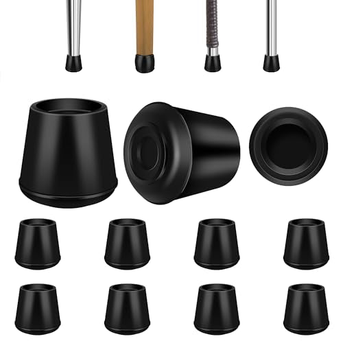 VOCOMO 1-1/8” Round Rubber Chair Leg Tips Caps, Chair Leg Floor Protectors, Non-Slip Chairs Legs Caps, Stool Feet Protectors Cap, Folding Metal Chairs Legs Tip Replacement (Black, 8 Pack) - color: Black, size: 1-1/8” - 8Pack