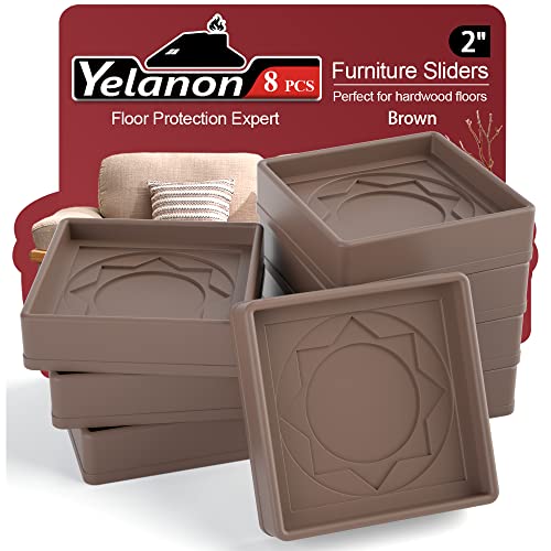 Furniture Coasters 8 Pcs 2” Furniture Caster Cups Non Slip Furniture Pads Hardwoods Floors Non Skid Furniture Grippers, Rubber Furniture Feet, Anti Slide Floor Protector for Bed Couch Stoppers Brown - color: 8pcs2"square Brown Star
