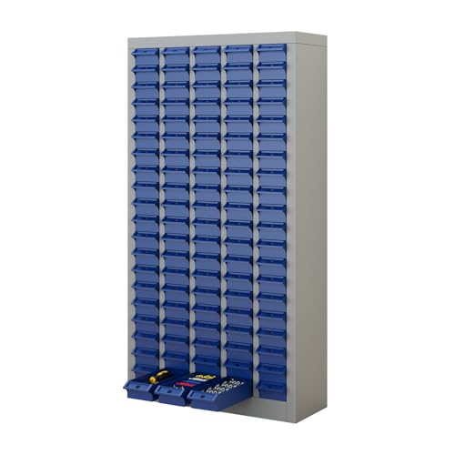 100-Drawer Parts Storage Cabinet – Multi-Purpose Organizer for Screws, Bolts, Nails, Craft Supplies, Legos, Makeup & Tools – Compact Plastic Drawer Unit for Garage, Workshop, Classroom & Home - size: 100 drawers