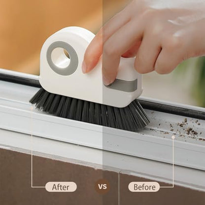 Window Track Cleaning Brush with Hidden Scraper for Sliding Door and Window Tracks, Shutters, Kitchen Sink Cleaning - color: Gray