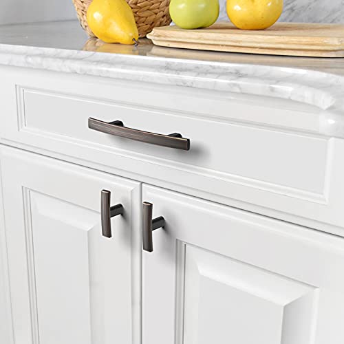 Amerdeco 10 Pack Oil Rubbed Bronze Cabinet Knobs Single Hole Cabinet Handles 2 Inch Solid Zinc Alloy Cupboard Drawer Knobs Kitchen Cabinet Knobs T Bar Hardware ZH0003ORBK - color: Oil Rubbed Bronze, size: Knobs
