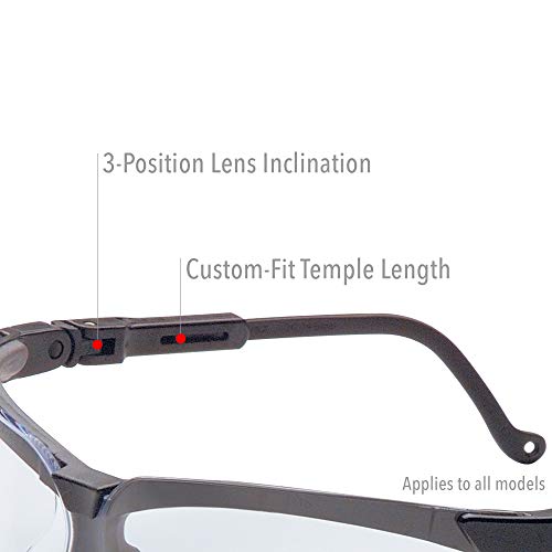 Honeywell Uvex Genesis Safety Glasses with Uvextreme Anti-Fog Coating, Black Frame