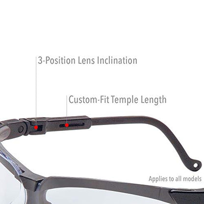 Honeywell Uvex Genesis Safety Glasses with Uvextreme Anti-Fog Coating, Black Frame