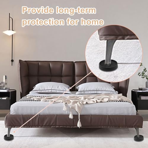 4 Pcs Non Slip Furniture Pads - 3 Inch Black Round Rubber Caster Cups, Furniture Coasters, Anti-Slip Grippers for Hardwood Floors, Chair Leg Floor Protectors for Bed, Couch, Table - size: 3 Inch
